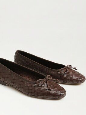 Sam Edelman Brown Woven Leather Ballet Flats